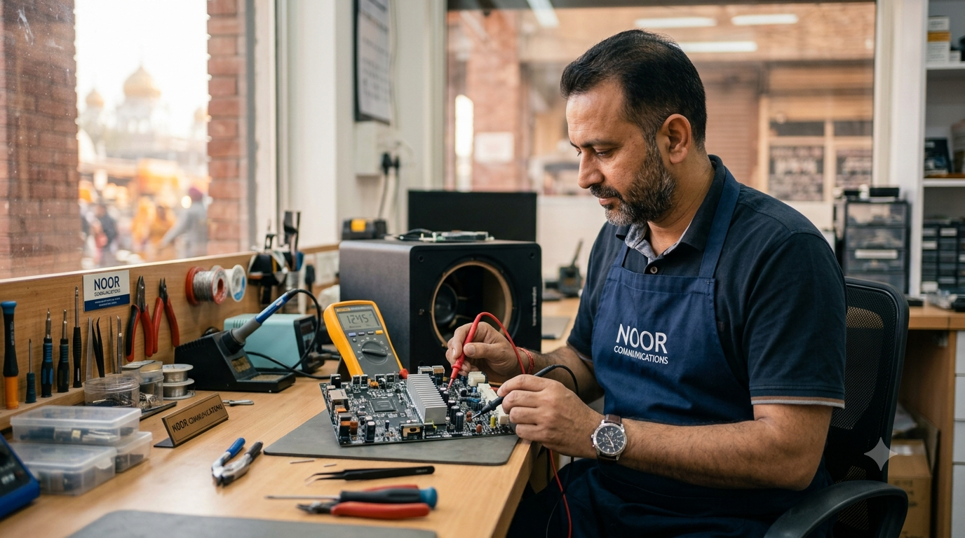 Harman Kardon Speaker Repair in Kharar by Noor Communications technician
